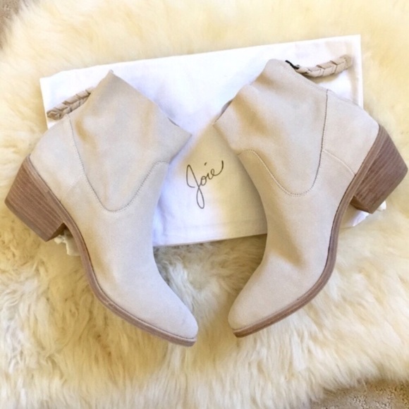 Joie Adria Slouchy Suede Ankle Booties In Latte - Picture 3 of 8